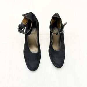 Arche Noir Mary Jane Suede Black Style Small Heeled Shoes Size 41